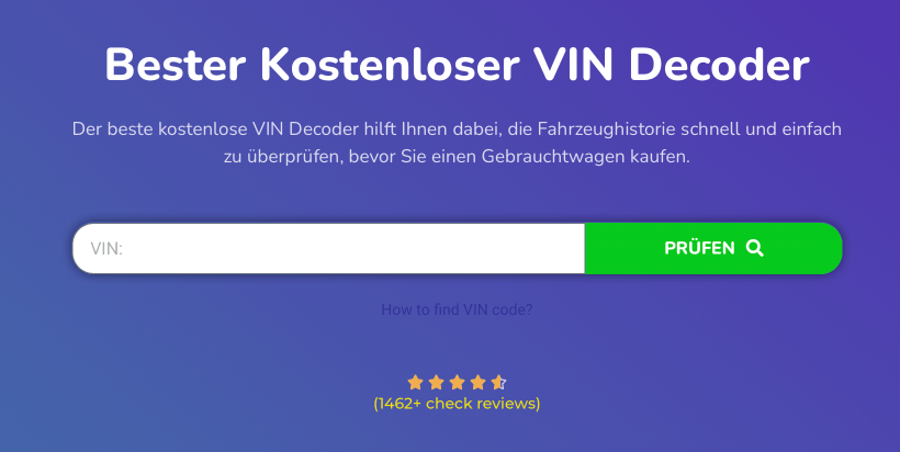 Bester Kostenloser VIN Decoder