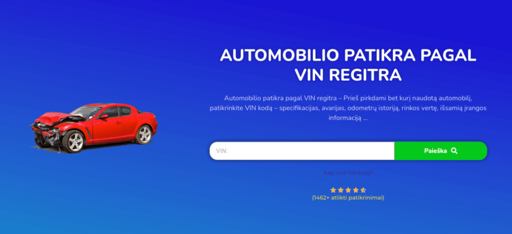AUTOMOBILIO PATIKRA PAGAL VIN REGITRA
