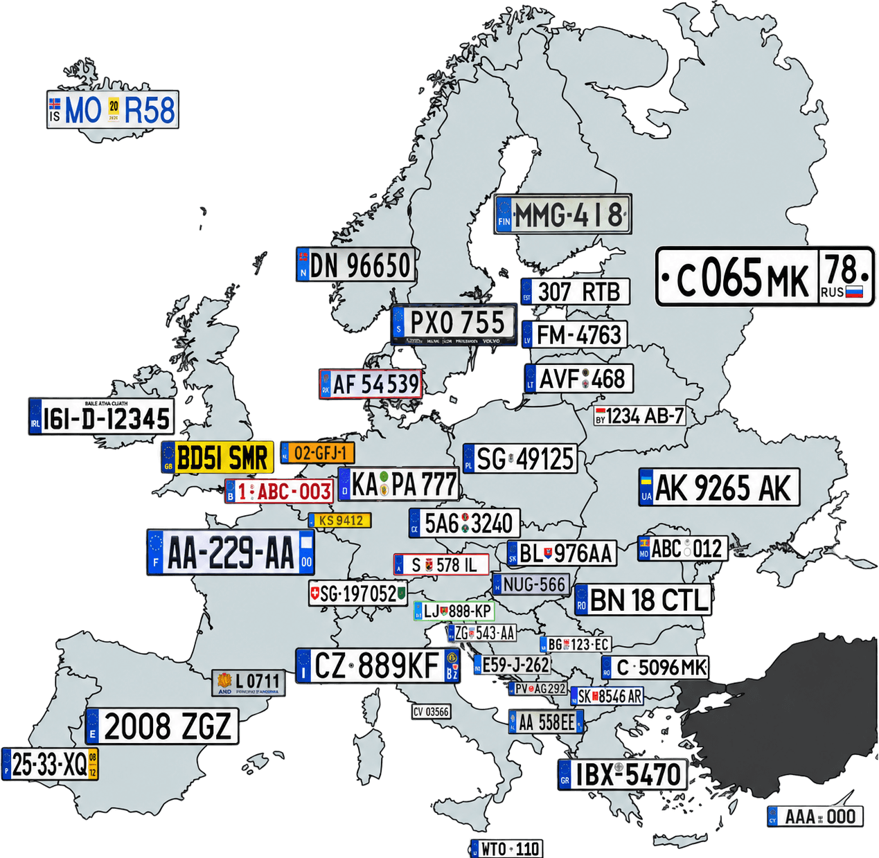 Vérification de plaque d’immatriculation en Europe